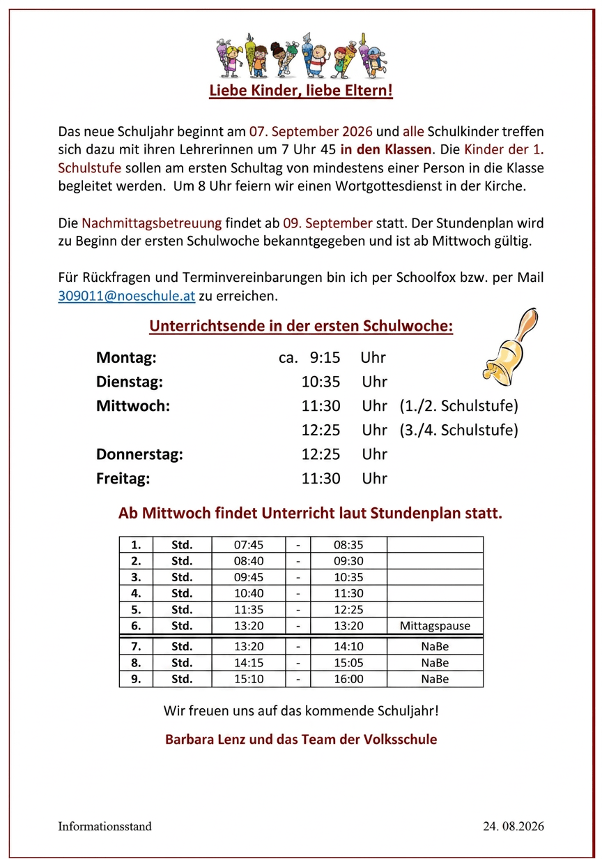 Schulbeginn